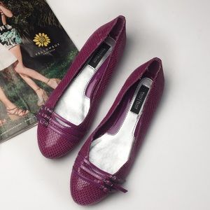 White House Black Market Reptile Embossed Flats